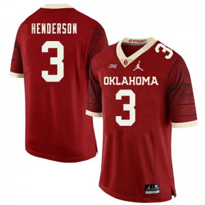 Men Mikey Henderson Retro Oklahoma Jordan Brand College Football #3 Jersey 975409-748