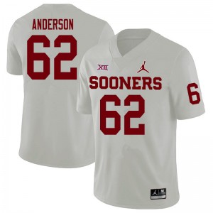 Men Nate Anderson White OU Sooners College Football #62 Jersey 192057-282