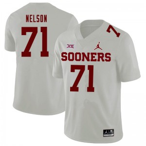 Men Noah Nelson White Oklahoma Sooners Jordan Brand College Football #71 Jersey 435611-278