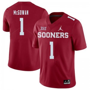 Men Seth McGowan Crimson Oklahoma Jordan Brand College Football #1 Jersey 930429-126