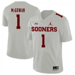 Men Seth McGowan White OU Sooners Jordan Brand College Football #1 Jersey 367153-761