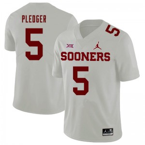 Men T.J. Pledger White OU Jordan Brand College Football #5 Jersey 628919-495