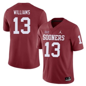 Men Caleb Williams Crimson Oklahoma Sooners College Football #13 Jersey 736136-402
