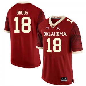 Men Carsten Groos Retro Oklahoma Sooners College Football #18 Jersey 444716-309