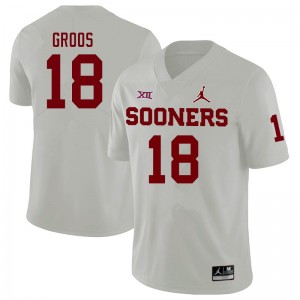 Men Carsten Groos White OU College Football #18 Jersey 709833-544