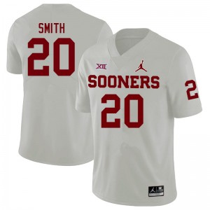 Men Clayton Smith White Oklahoma Sooners College Football #20 Jersey 656063-688