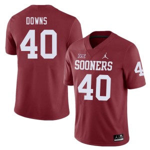Men Ethan Downs Crimson Sooners College Football #40 Jersey 878567-413