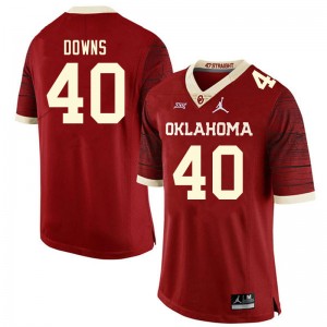 Men Ethan Downs Retro Oklahoma Sooners College Football #40 Jersey 273900-220