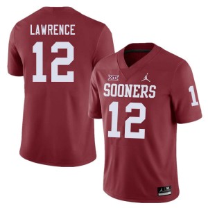 Men Key Lawrence Crimson Oklahoma Sooners College Football #12 Jersey 246308-499