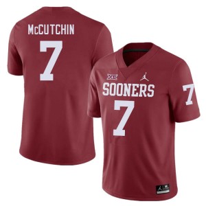 Men Latrell McCutchin Crimson Sooners College Football #7 Jersey 223810-568