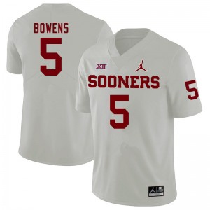 Men Micah Bowens White Oklahoma College Football #5 Jersey 781187-990