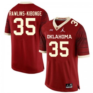 Men Nathan Rawlins-Kibonge Retro Oklahoma Sooners College Football #35 Jersey 591268-479