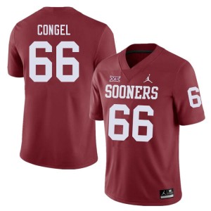 Men Robert Congel Crimson Sooners College Football #66 Jersey 148402-522