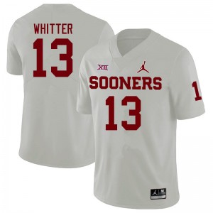 Men Shane Whitter White Oklahoma Sooners College Football #13 Jersey 199702-240