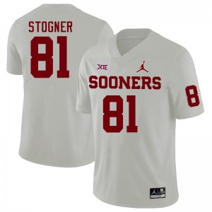 Men Austin Stogner White Sooners College Football #81 Jersey 236125-401
