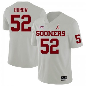 Men Avery Burow White Sooners College Football #52 Jersey 982730-502
