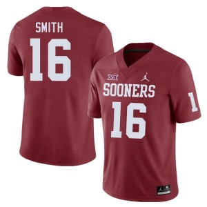 Men Blake Smith Crimson Sooners College Football #16 Jersey 290101-234