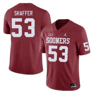Men Caleb Shaffer Crimson OU Sooners College Football #53 Jersey 807512-663
