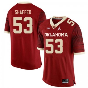 Men Caleb Shaffer Retro Oklahoma College Football #53 Jersey 510506-610