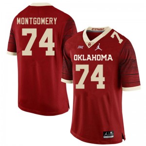 Men Cullen Montgomery Retro Oklahoma Sooners College Football #74 Jersey 485580-241