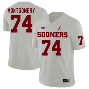 Men Cullen Montgomery White OU Sooners College Football #74 Jersey 684951-196