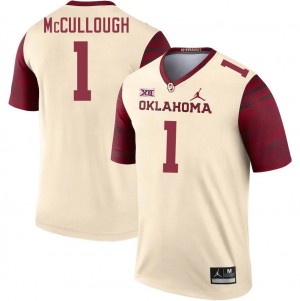 Men Dasan McCullough Cream Sooners College Football #1 Jersey 389660-342