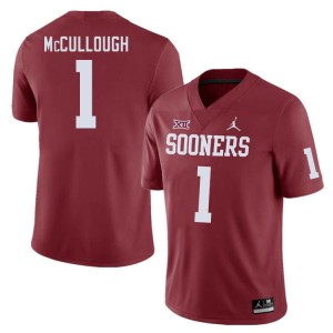 Men Dasan McCullough Crimson Oklahoma Sooners College Football #1 Jersey 325766-235