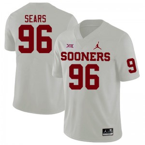Men Davon Sears White Oklahoma College Football #96 Jersey 280740-314