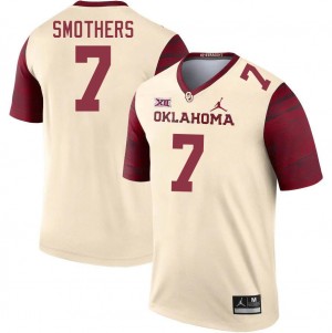 Men Daylan Smothers Cream Oklahoma Sooners College Football #7 Jersey 771263-941