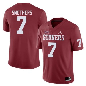 Men Daylan Smothers Crimson Oklahoma College Football #7 Jersey 385869-546