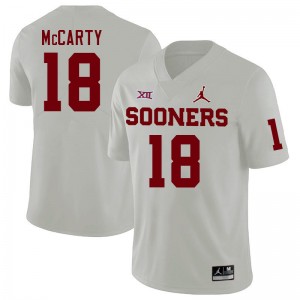 Men Erik McCarty White OU College Football #18 Jersey 904154-704