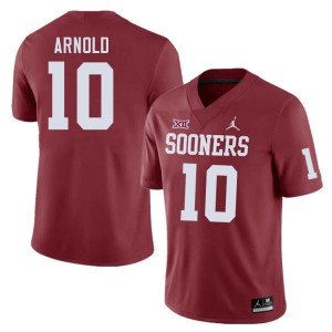 Men Jackson Arnold Crimson OU College Football #10 Jersey 329105-684