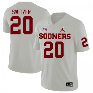 Men Jacob Switzer White OU College Football #20 Jersey 552087-232