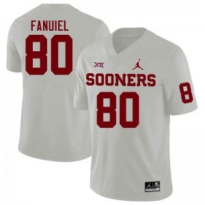 Men Josh Fanuiel White OU College Football #80 Jersey 324052-430