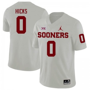 Men Kalib Hicks White OU Sooners College Football #0 Jersey 163854-235