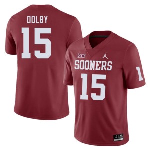 Men Kendel Dolby Crimson OU College Football #15 Jersey 521413-573
