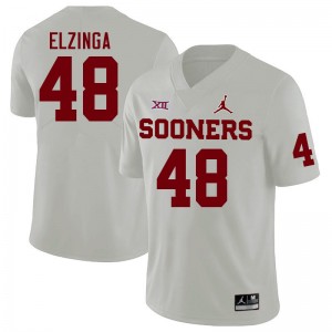 Men Luke Elzinga White OU College Football #48 Jersey 427355-743