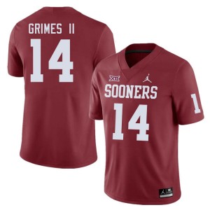 Men Reggie Grimes II Crimson OU Sooners College Football #14 Jersey 911171-579