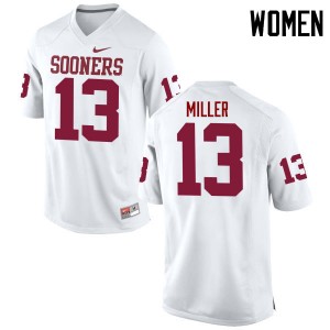 Women A.D. Miller White OU College Football #13 Jersey 299670-300