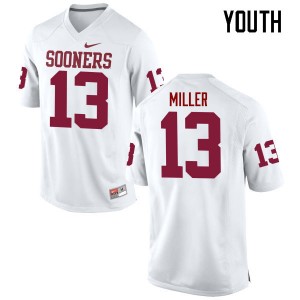 Youth A.D. Miller White OU College Football #13 Jersey 259776-280