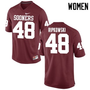 Women Aaron Ripkowski Crimson OU College Football #48 Jersey 923670-204
