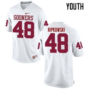 Youth Aaron Ripkowski White OU College Football #48 Jersey 974347-741