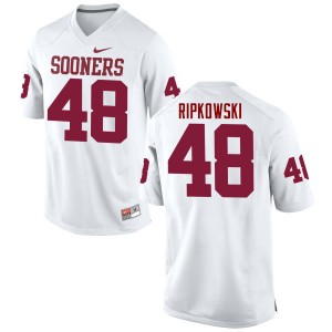 Men Aaron Ripkowski White Oklahoma College Football #48 Jersey 531207-487