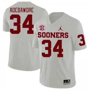 Men Adepoju Adebawore White OU 2024 SEC Conference College Football #34 Jersey 477866-637