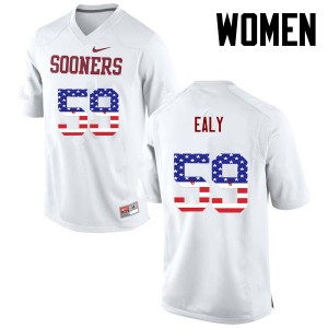 Women Adrian Ealy White Oklahoma Sooners College Football USA Flag Fashion #59 Jersey 961507-199