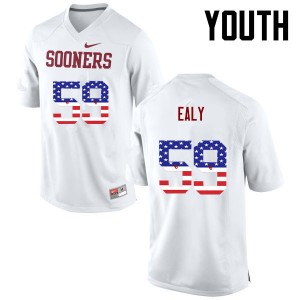 Youth Adrian Ealy White OU Sooners College Football USA Flag Fashion #59 Jersey 996840-947
