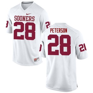 Men Adrian Peterson White Sooners College Football #28 Jersey 382033-638