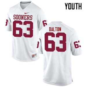 Youth Alex Dalton White OU Sooners College Football #63 Jersey 600595-575