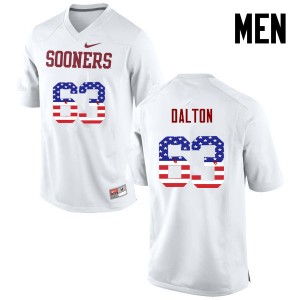 Men Alex Dalton White OU Sooners College Football USA Flag Fashion #63 Jersey 773234-243
