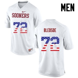 Men Amani Bledsoe White OU Sooners College Football USA Flag Fashion #72 Jersey 112373-141